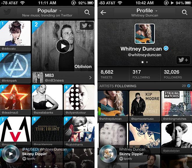 Twitter's #music app for iOS leverages massive user base to recommend