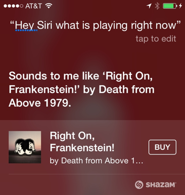 Shazam iOS 8 Siri