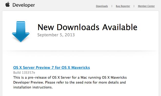 OS X Mavericks Server 10.9 DP7 (13S357e)