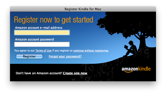 register kindle on mac