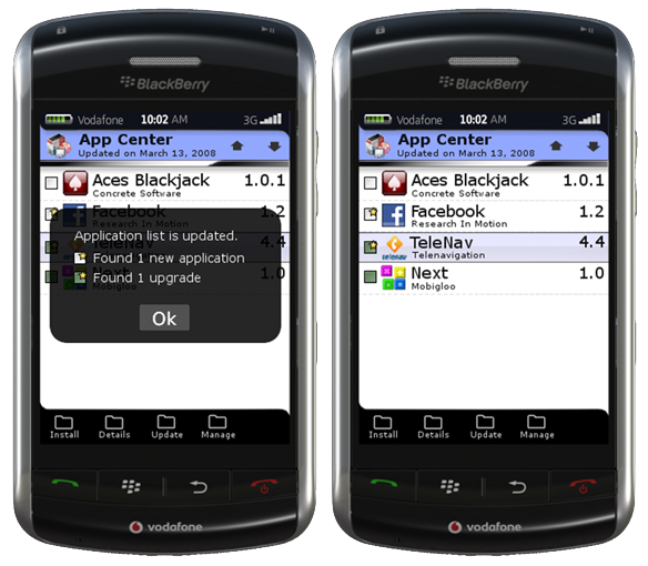 Blackberry storm 2 app store