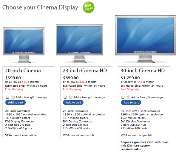 Briefly Apple Shaves Cost Of Cinema Display Line Appleinsider