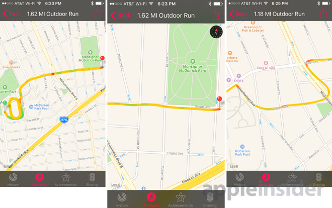 apple watch gps map