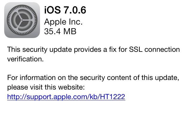 AGGIORNAMENTO IOS 7.0.6 SCARICARE