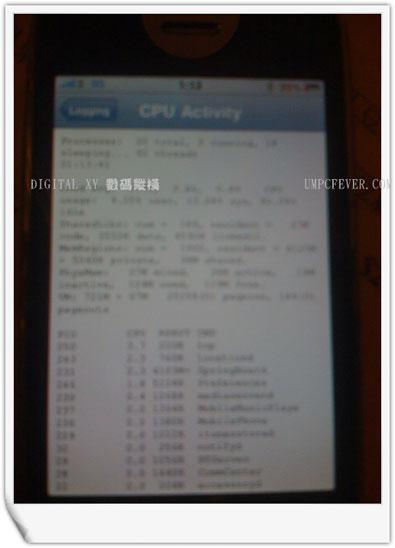 iPhone CPU activity app
