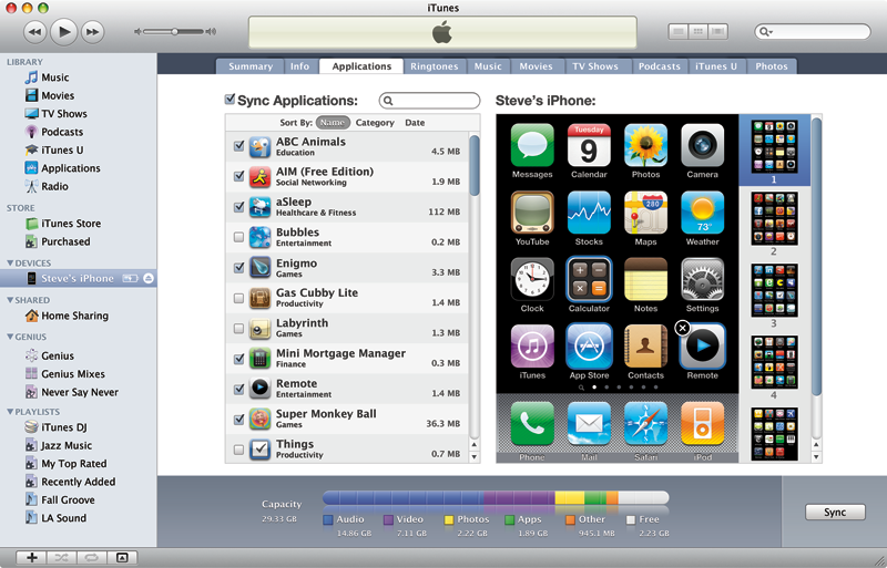 manage apps on itunes