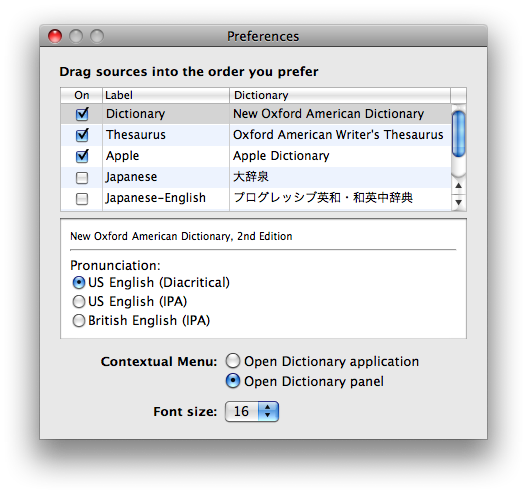 merriam webster collegiate dictionary mac os x