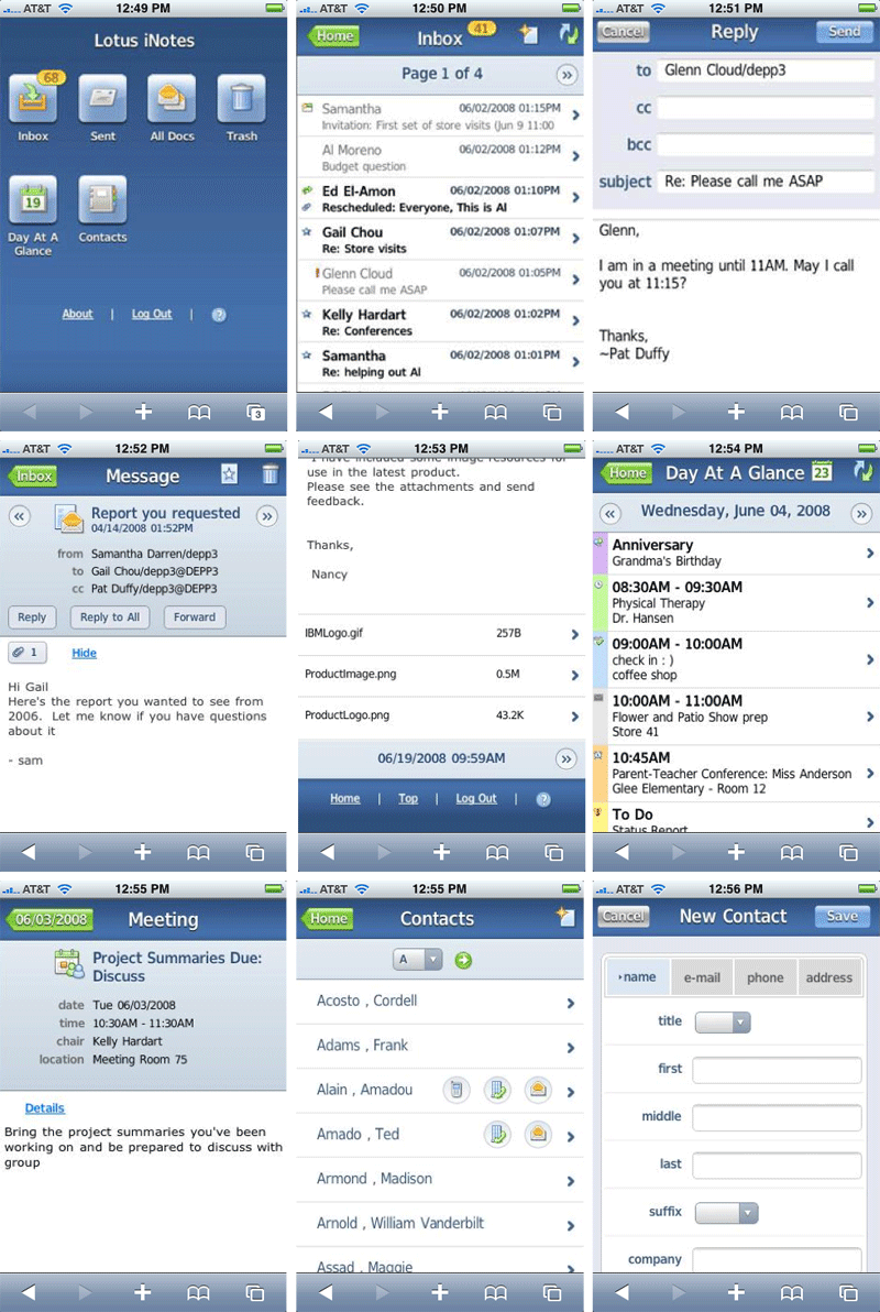IBM Lotus iNotes Ultralite for the Apple iPhone 