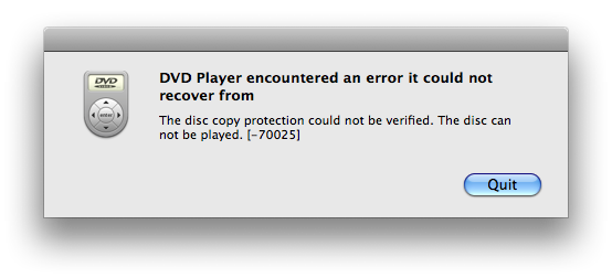 director player error mac