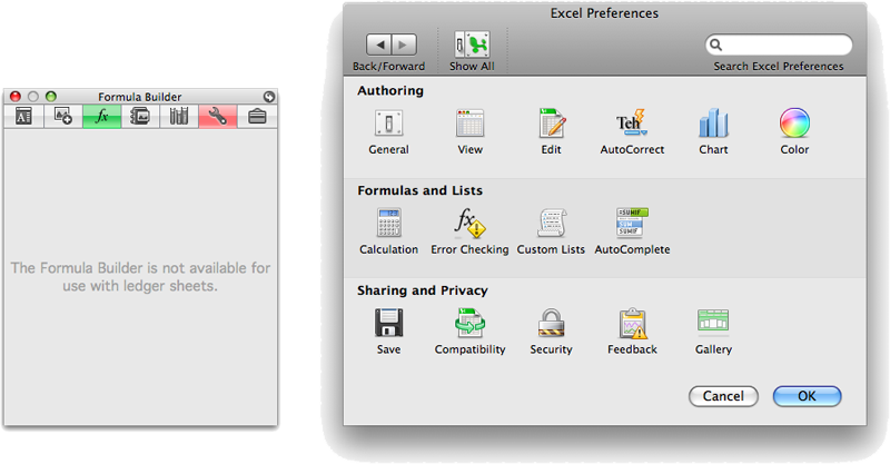 excel 2008 for mac formula bar in dock