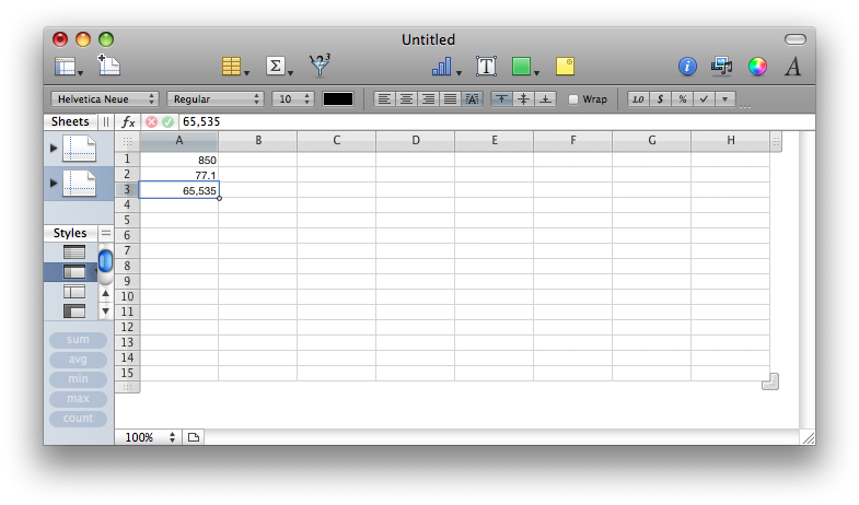 where is the formulas tab in excel 2008 for mac