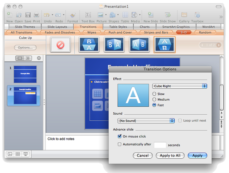 powerpoint 2008 for mac advance slides automatically