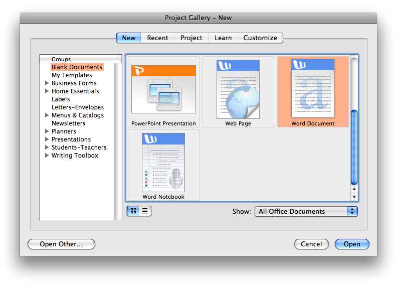 change one page layout in word for mac 2008