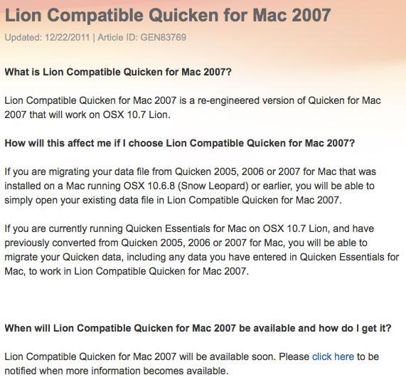 mac system requirements for quicken 2007
