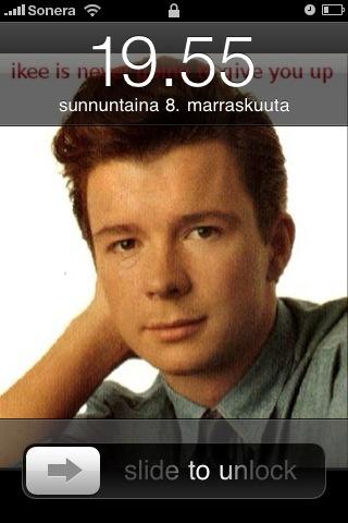 Rick Roll on IPhone keypad 