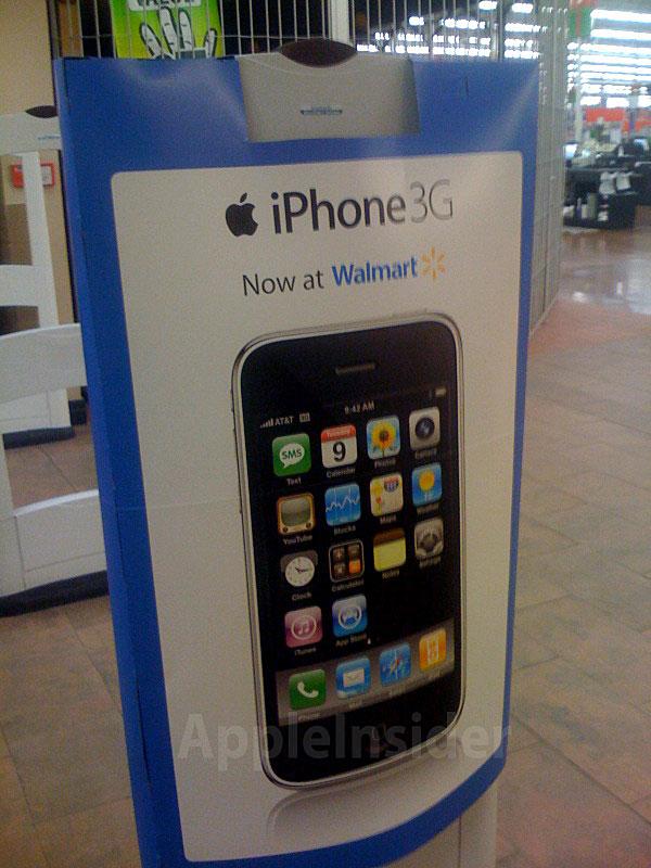 ウォルマート店舗はすでにiPhone 3Gの入手可能性を宣伝している