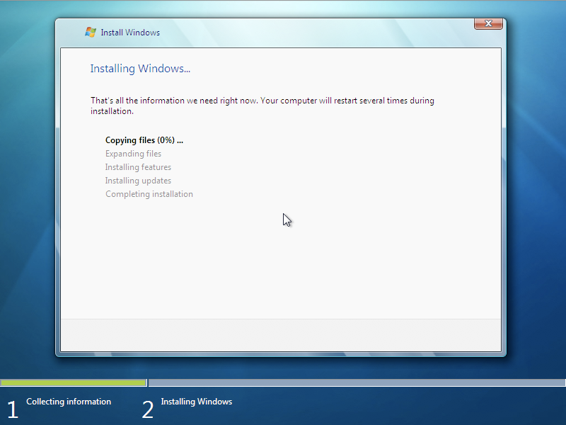 Bootcamp Install Windows 7 Expanding Windows Files