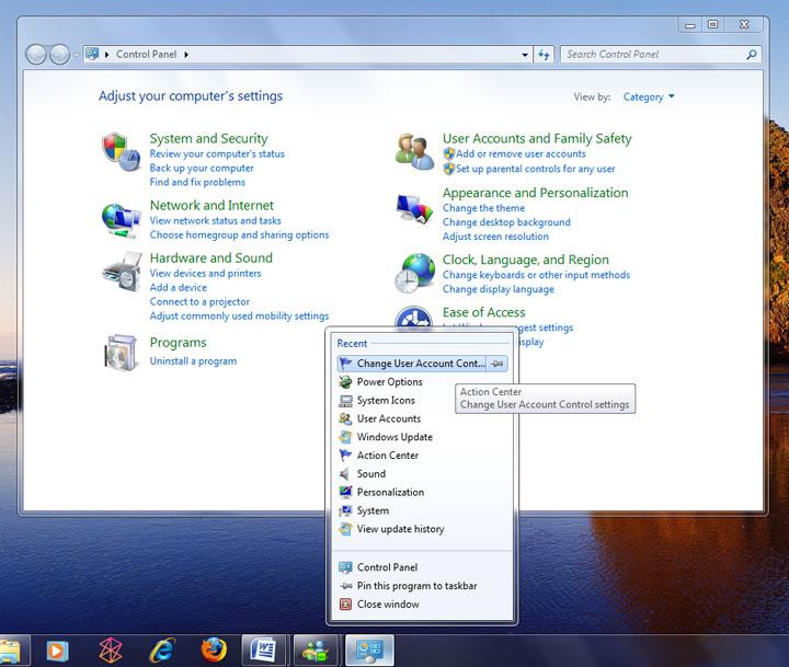 Windows 7 RC JumpList