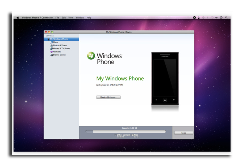 Connect a Windows Phone to a Mac