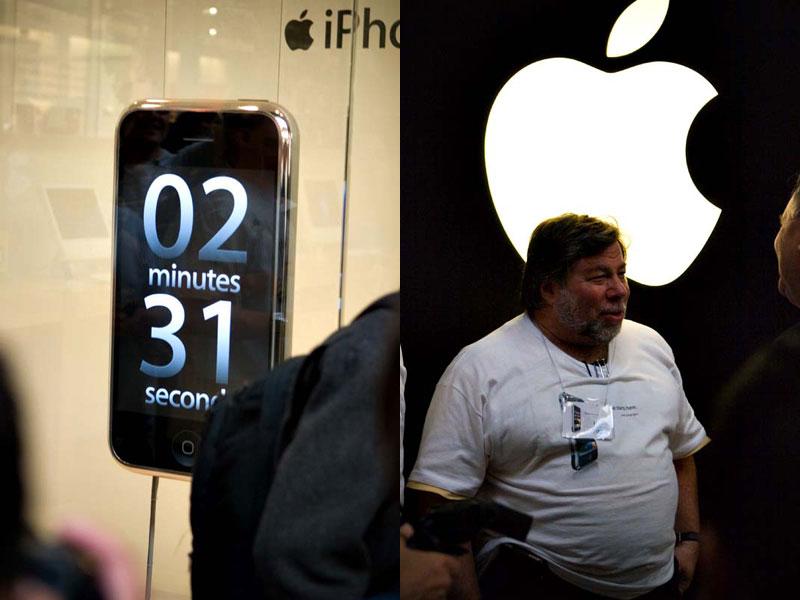 ウォズ、iPhone の Apple Store Valley Fair デビューで責任者を務める (写真)